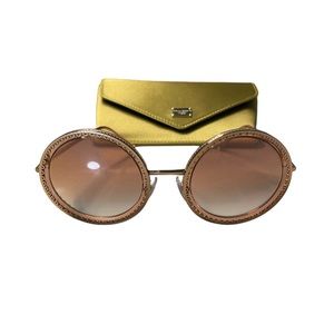 Dolce & Gabbana rose gold big round mirror sunglasses. Never worn.